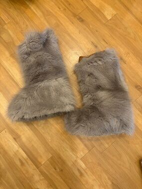 🍂 Free People "Wild Thing" Furry Fur Ugg Style Boots — NWT in Box